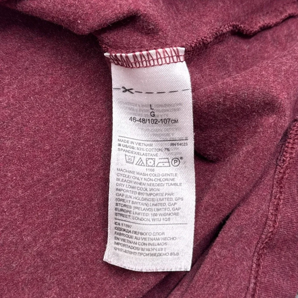 Banana Republic Heavyweight T Shirt Mens Size Large Red Long Sleeve Crew Neck